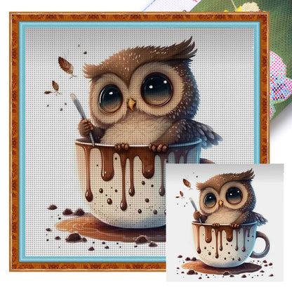 Cat Coffee - 11CT Stamped Cross Stitch 40*40CM