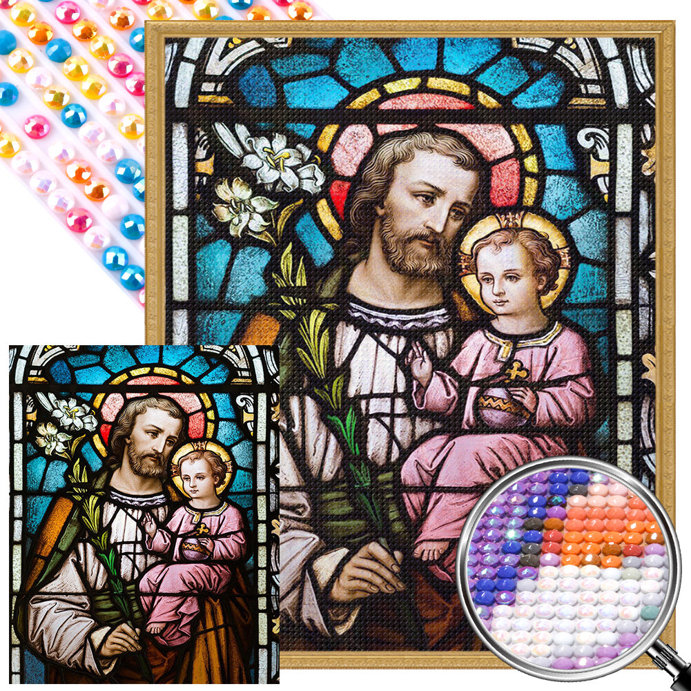 Faith Glass Painting - Full AB Round Drill Diamond Painting 40*50CM