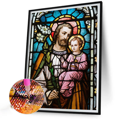 Faith Glass Painting - Full AB Round Drill Diamond Painting 40*50CM