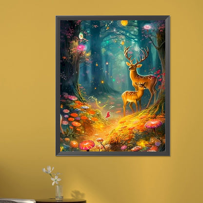 Little Deer And Dream Forest - Full AB Round Drill Diamond Painting 40*50CM