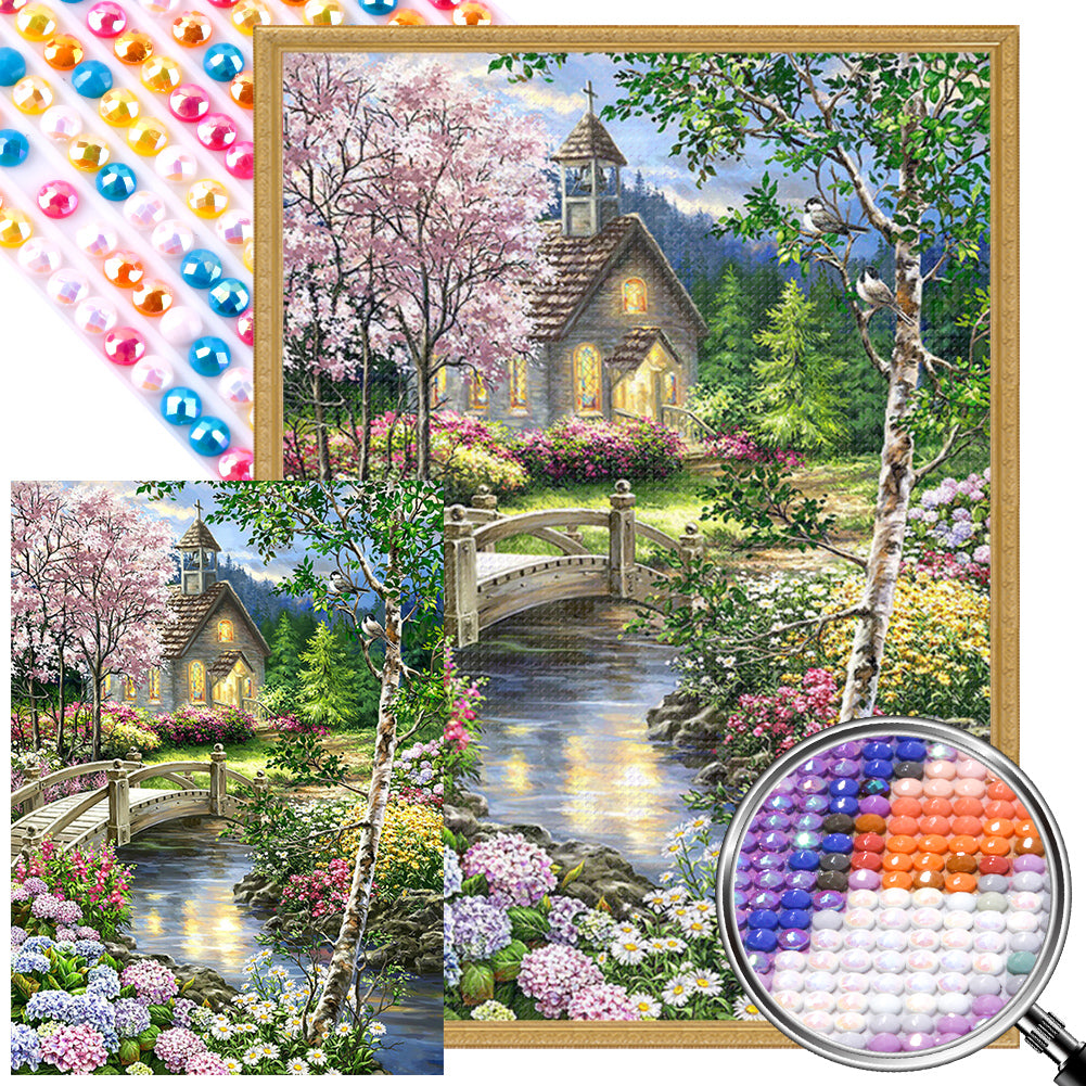 Pastoral Scenery - Full AB Round Drill Diamond Painting 40*55CM