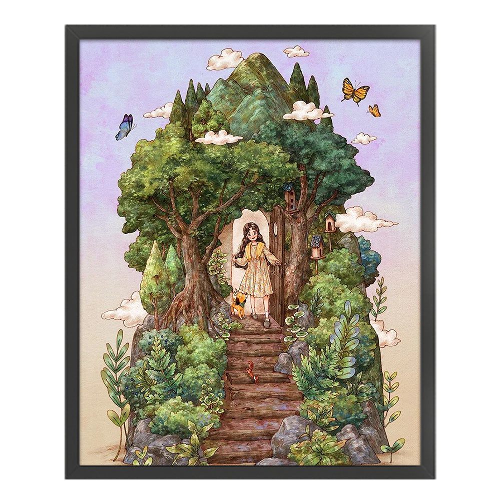 Forest Girl - 11CT Stamped Cross Stitch 50*60CM