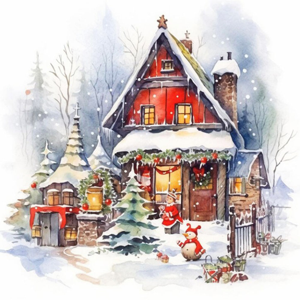 Snow House - 11CT Stamped Cross Stitch 50*50CM