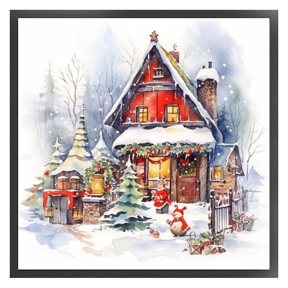 Snow House - 11CT Stamped Cross Stitch 50*50CM