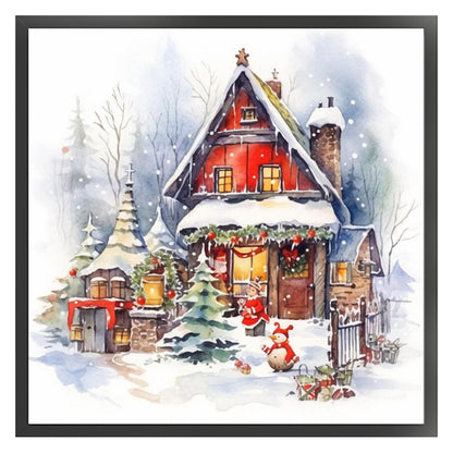 Snow House - 11CT Stamped Cross Stitch 50*50CM