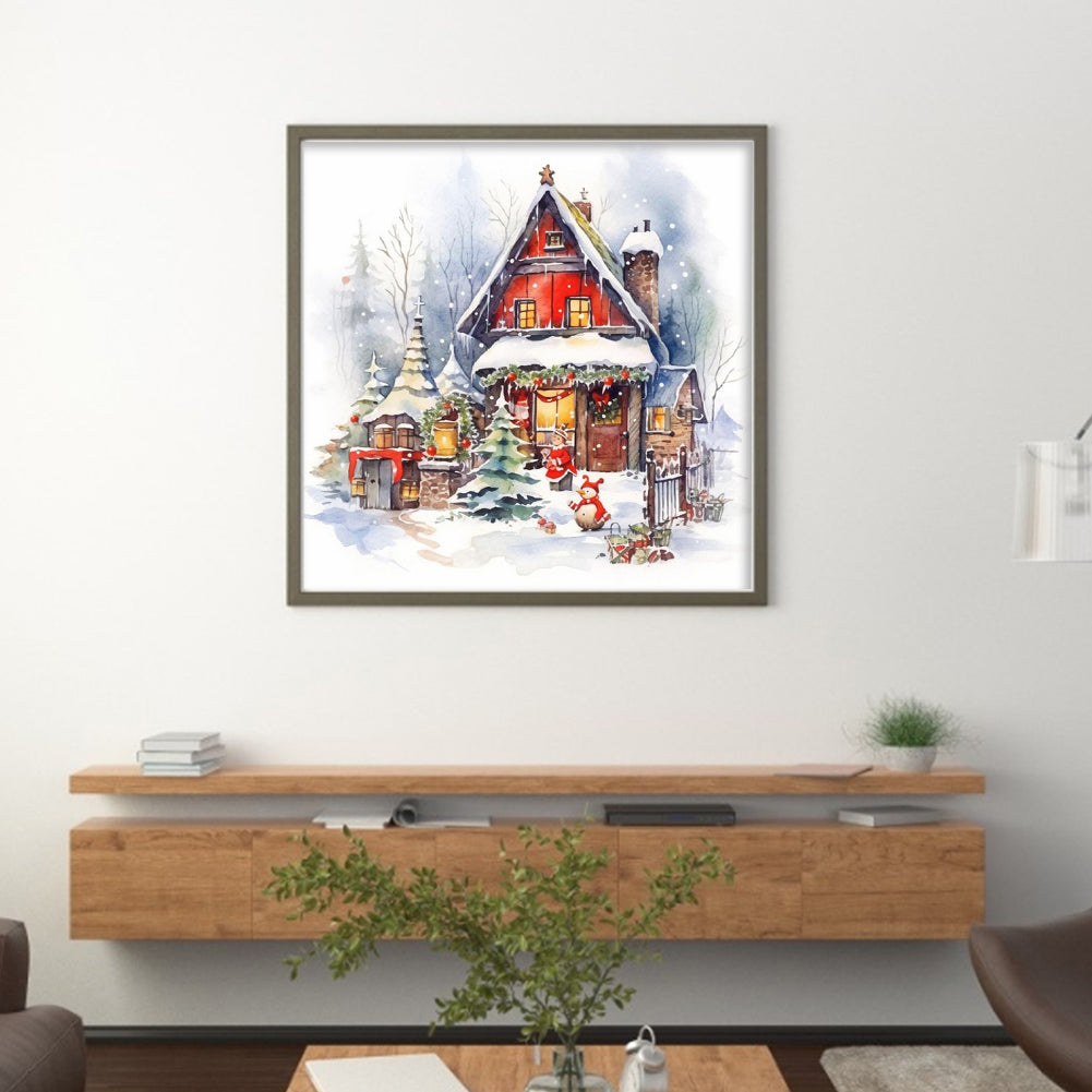 Snow House - 11CT Stamped Cross Stitch 50*50CM