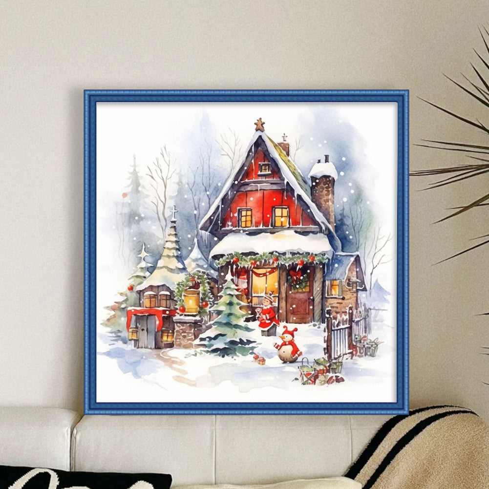 Snow House - 11CT Stamped Cross Stitch 50*50CM