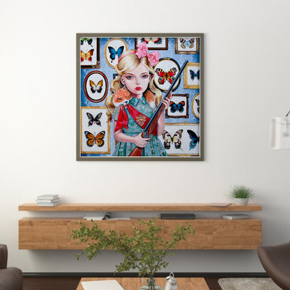 Girl - 11CT Stamped Cross Stitch 50*50CM