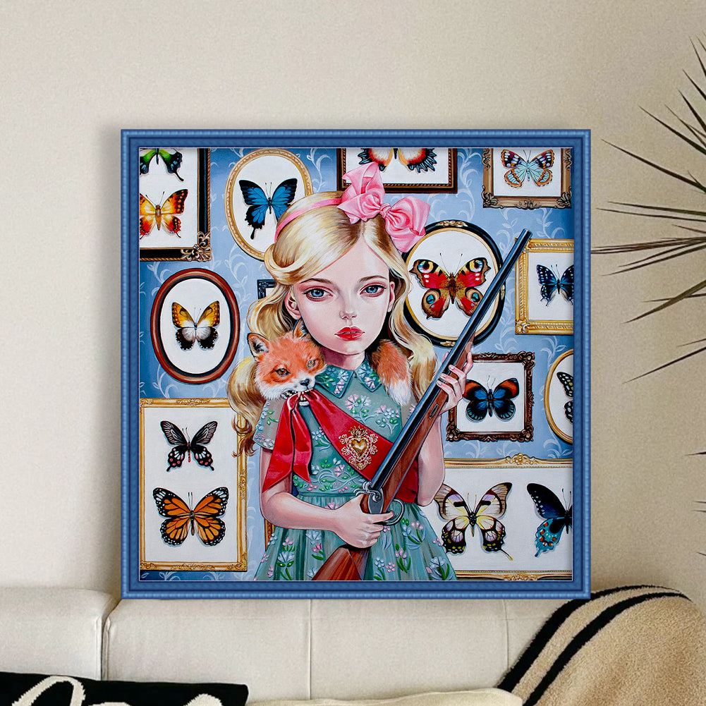 Girl - 11CT Stamped Cross Stitch 50*50CM