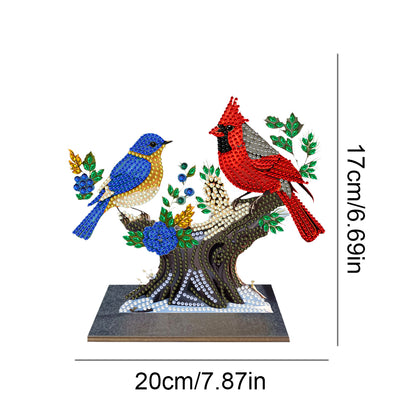 Wooden Beautiful BirdDiamond Painting Desktop Decor for Table Office Home Decor