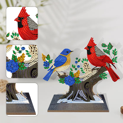 Wooden Beautiful BirdDiamond Painting Desktop Decor for Table Office Home Decor