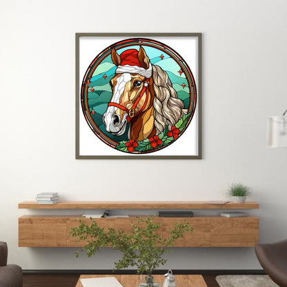 Christmas Horse - 18CT Stamped Cross Stitch 20*20CM