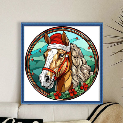 Christmas Horse - 18CT Stamped Cross Stitch 20*20CM