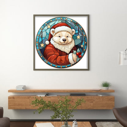 Christmas Polar Bear - 18CT Stamped Cross Stitch 20*20CM