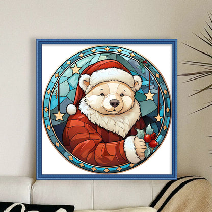 Christmas Polar Bear - 18CT Stamped Cross Stitch 20*20CM