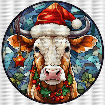 Christmas Yak - 18CT Stamped Cross Stitch 20*20CM