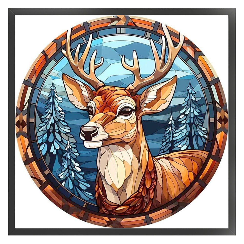 Christmas Elk - 18CT Stamped Cross Stitch 20*20CM