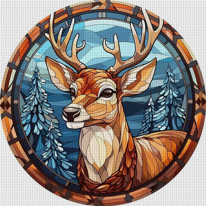 Christmas Elk - 18CT Stamped Cross Stitch 20*20CM