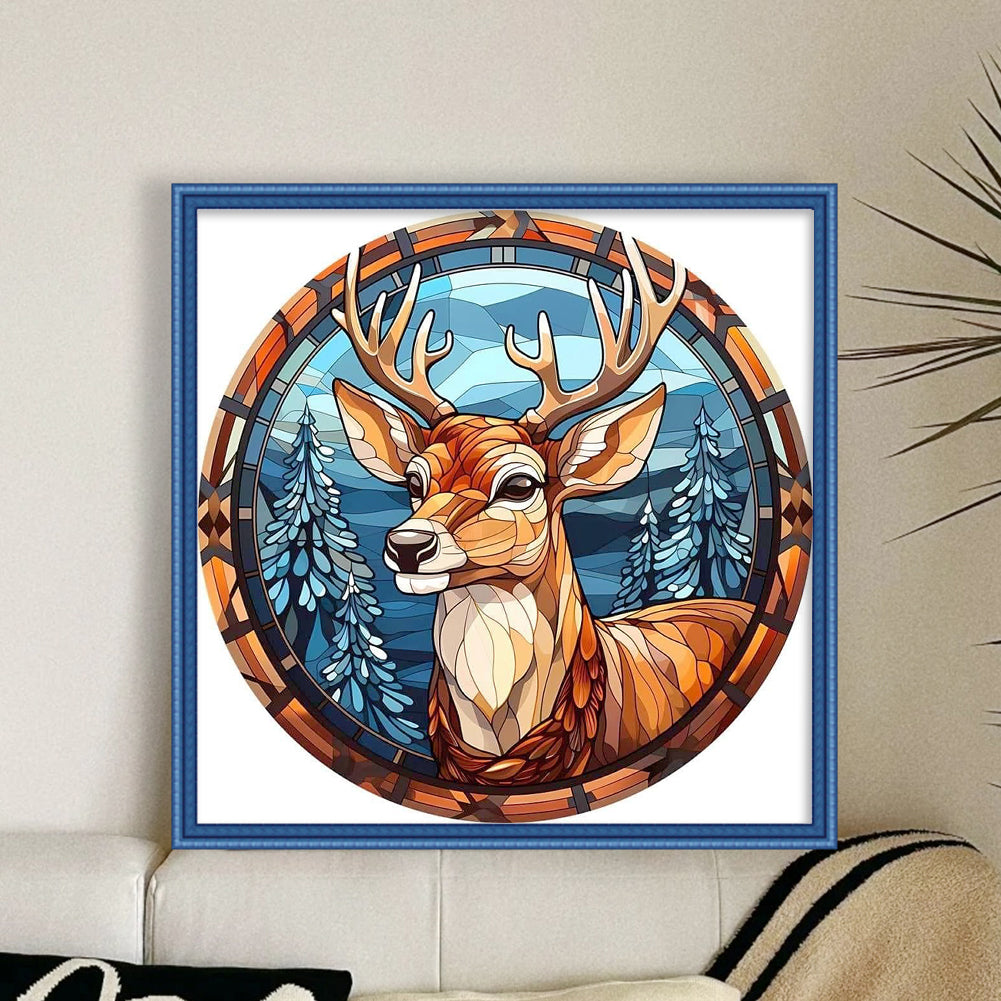 Christmas Elk - 18CT Stamped Cross Stitch 20*20CM