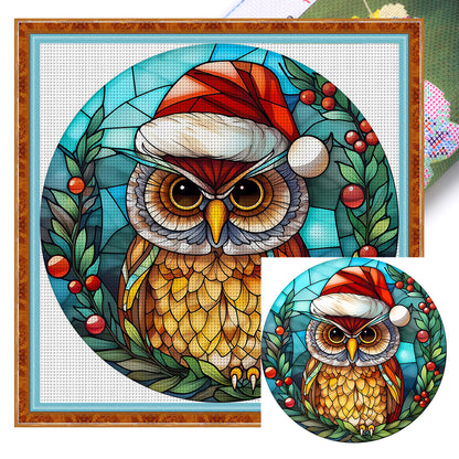 Christmas Owl - 18CT Stamped Cross Stitch 20*20CM