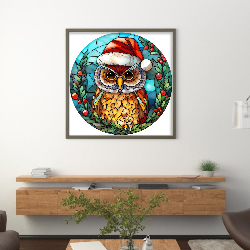 Christmas Owl - 18CT Stamped Cross Stitch 20*20CM