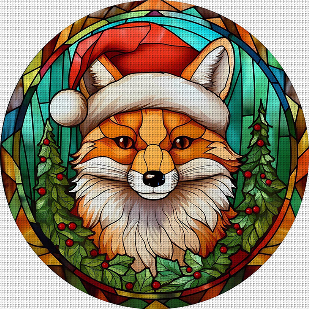 Christmas Fox - 18CT Stamped Cross Stitch 20*20CM