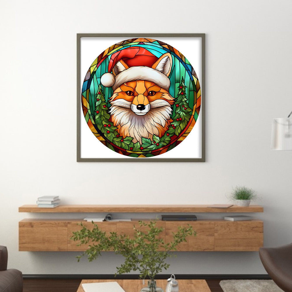 Christmas Fox - 18CT Stamped Cross Stitch 20*20CM