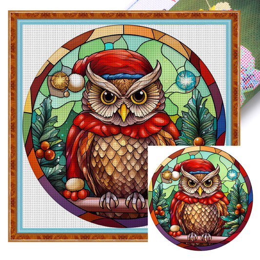 Christmas Owl - 18CT Stamped Cross Stitch 20*20CM