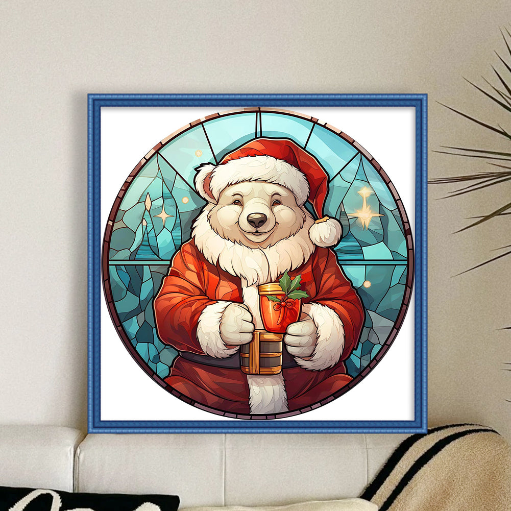 Christmas Polar Bear - 18CT Stamped Cross Stitch 20*20CM