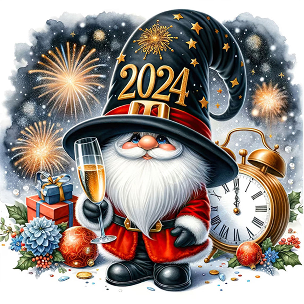 New Year'S Eve Goblin - Full AB Round Drill Diamond Painting 40*40CM