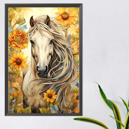 Sunflower Horse - Full AB Round Drill Diamond Painting 40*60CM