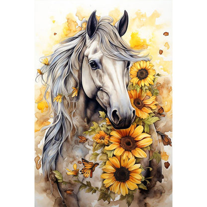 Sunflower Horse - Full AB Round Drill Diamond Painting 40*60CM