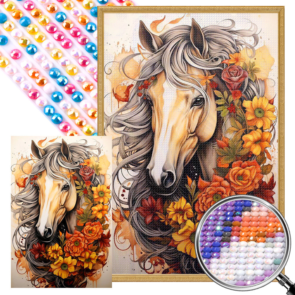 Sunflower Horse - Full AB Round Drill Diamond Painting 40*60CM