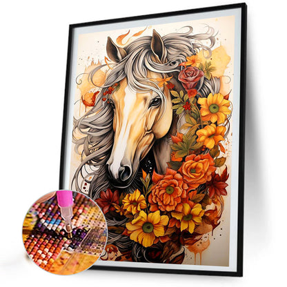 Sunflower Horse - Full AB Round Drill Diamond Painting 40*60CM