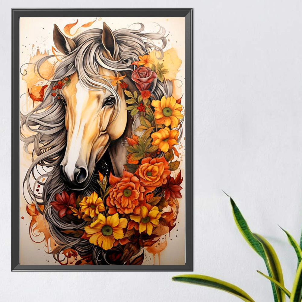 Sunflower Horse - Full AB Round Drill Diamond Painting 40*60CM