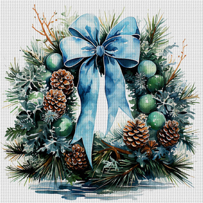 Wreath - 18CT Stamped Cross Stitch 30*30CM