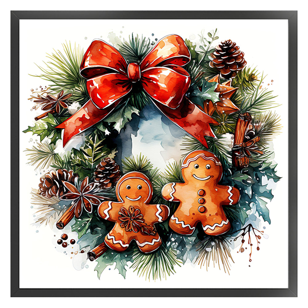 Wreath - 18CT Stamped Cross Stitch 30*30CM