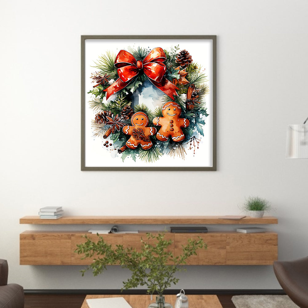 Wreath - 18CT Stamped Cross Stitch 30*30CM