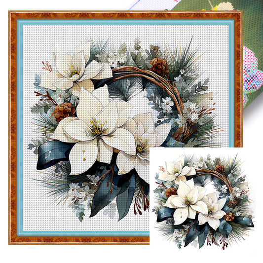 Wreath - 18CT Stamped Cross Stitch 30*30CM