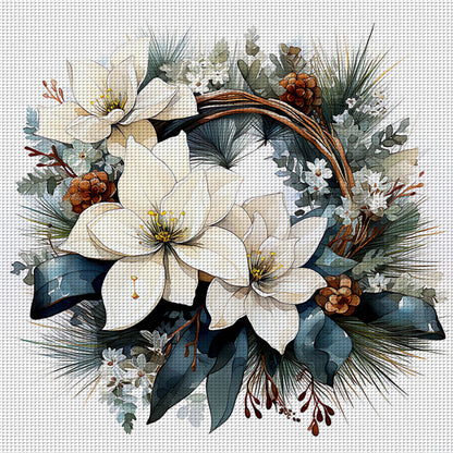 Wreath - 18CT Stamped Cross Stitch 30*30CM
