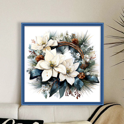 Wreath - 18CT Stamped Cross Stitch 30*30CM