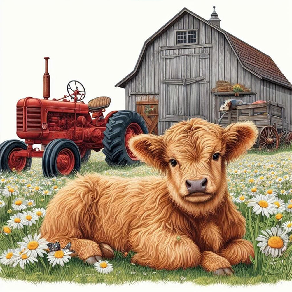 Cute Calf - 11CT Stamped Cross Stitch 40*40CM