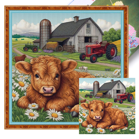 Cute Calf - 11CT Stamped Cross Stitch 40*40CM