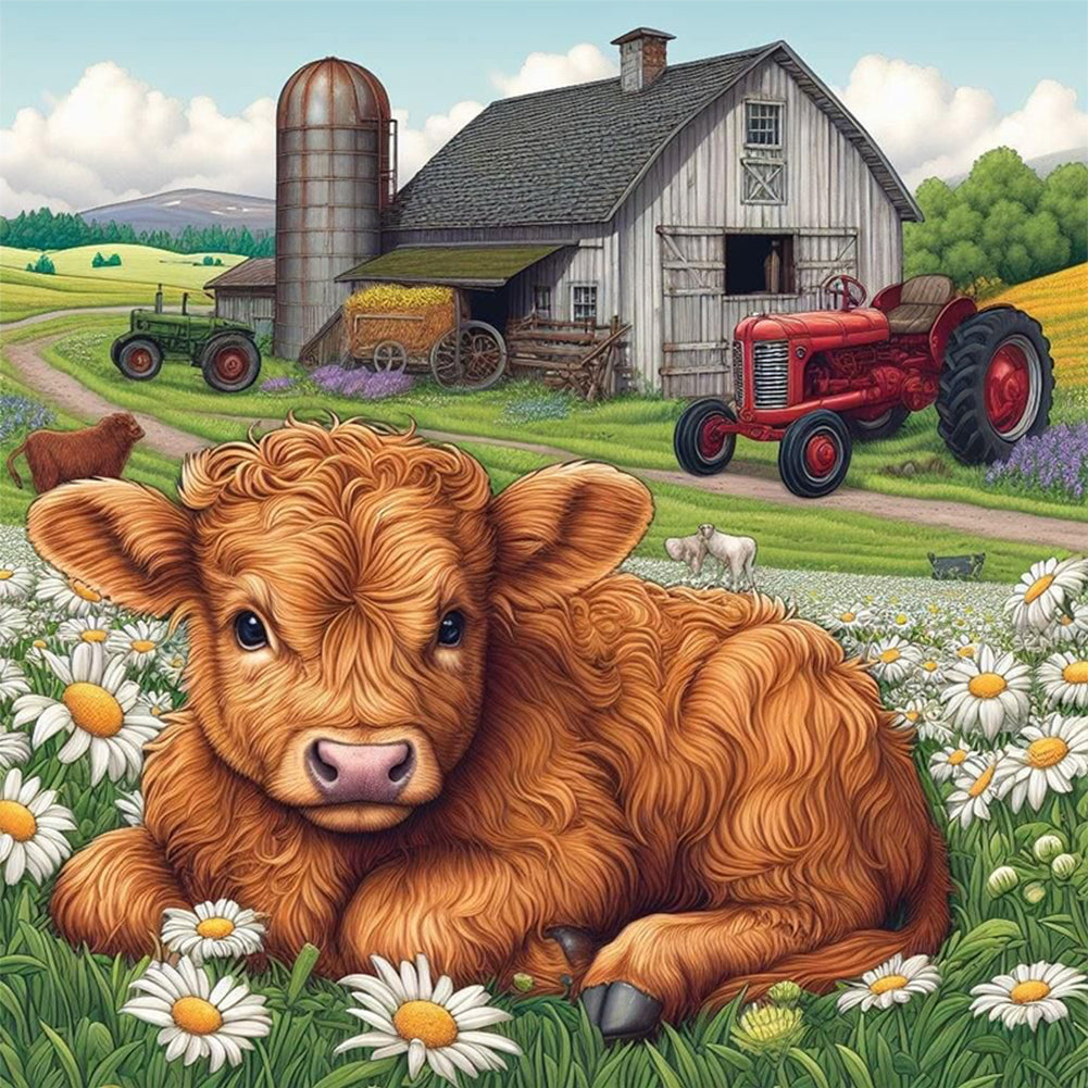 Cute Calf - 11CT Stamped Cross Stitch 40*40CM