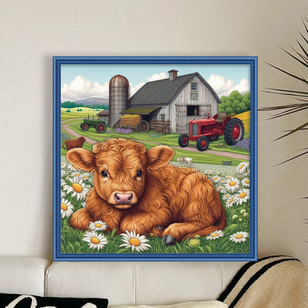 Cute Calf - 11CT Stamped Cross Stitch 40*40CM