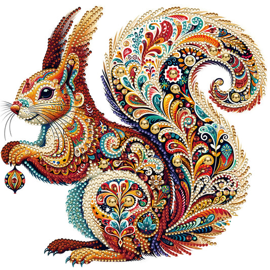 Gorgeous Squirrel - Special Shaped Drill Diamond Painting 30*30CM