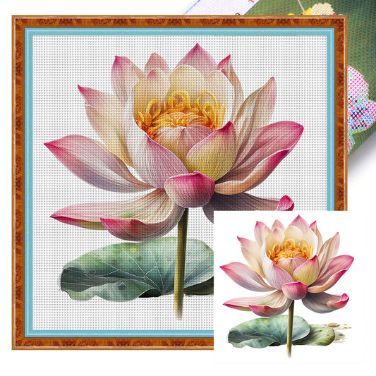 Lotus - 11CT Stamped Cross Stitch 40*40CM