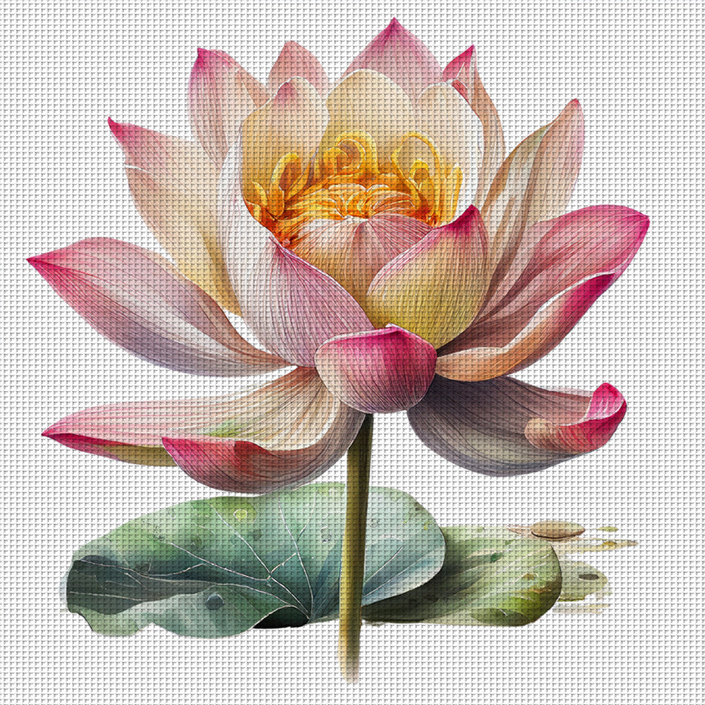 Lotus - 11CT Stamped Cross Stitch 40*40CM