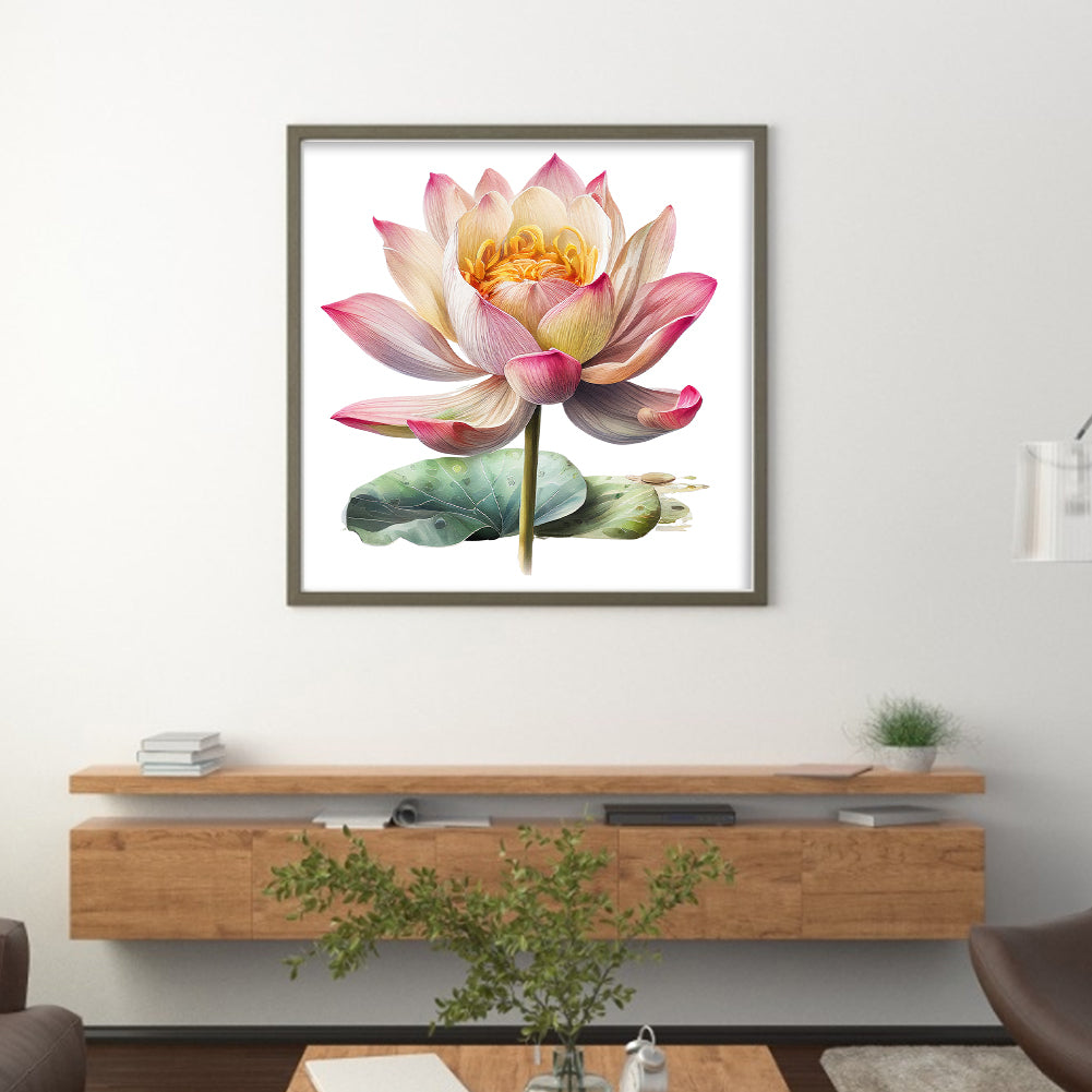 Lotus - 11CT Stamped Cross Stitch 40*40CM