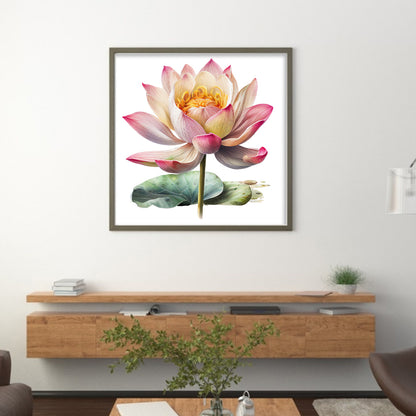 Lotus - 11CT Stamped Cross Stitch 40*40CM
